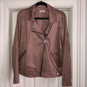 Loft Pink Suede Moto Jacket